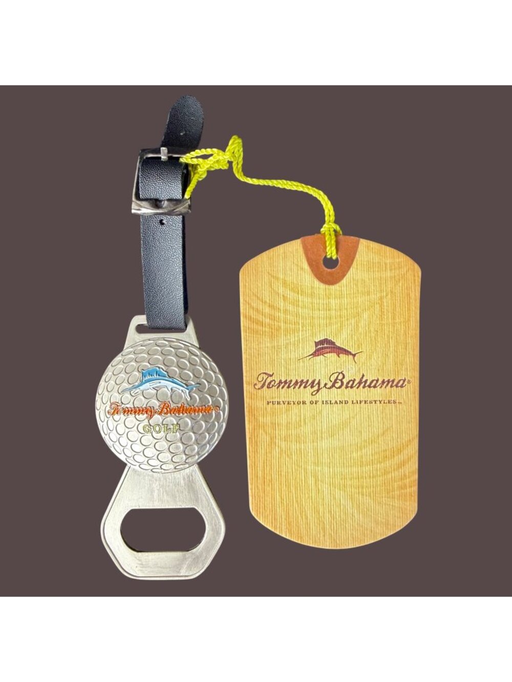 Tommy Bahama Golf Bag Tag Bottle Opener Antique Silver RARE Discontinued